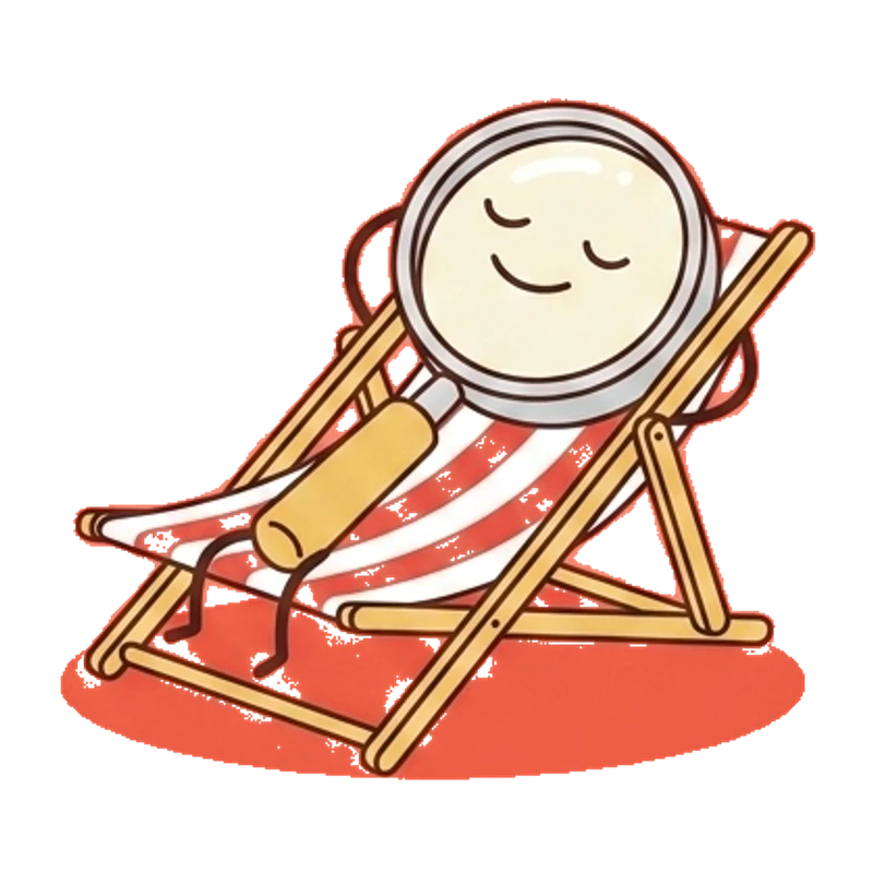 A magnifying glass lying on a deckchair.
